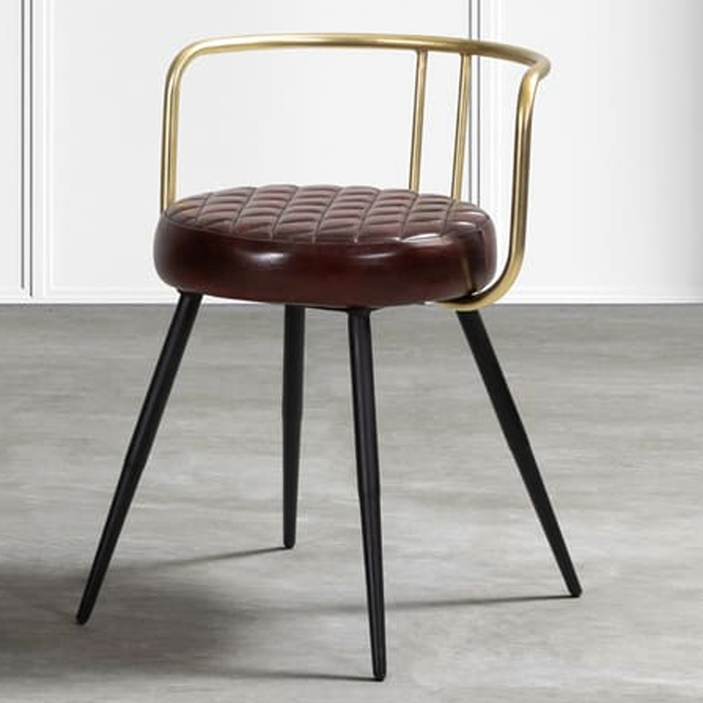 Avondale Red Leather Stools With Metal Legs In Pair