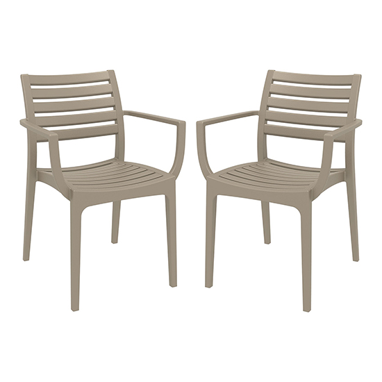 Photo of Alto taupe polypropylene dining chairs in pair