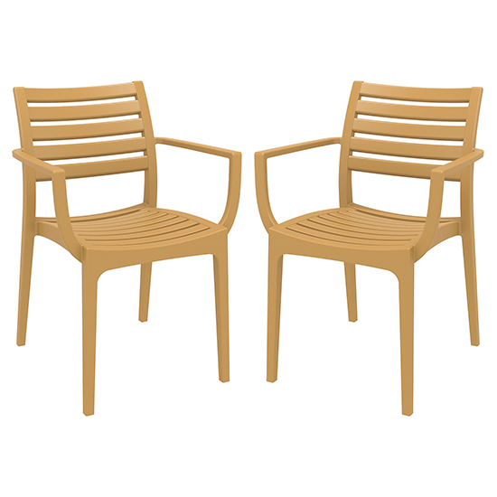 Alto Teak Polypropylene Dining Chairs In Pair
