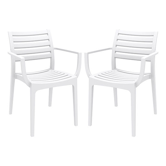 Photo of Alto white polypropylene dining chairs in pair