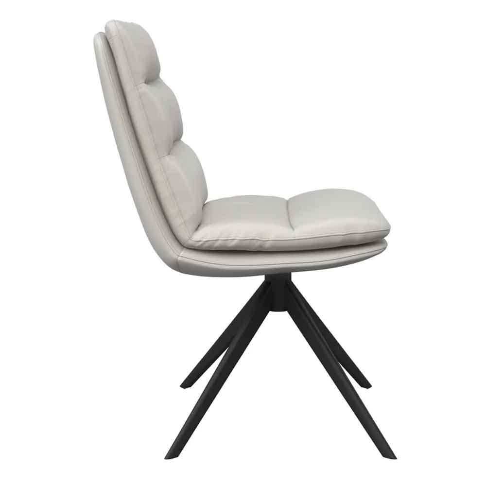 Altois Light Grey Faux Leather Swivel Dining Chair in Pair