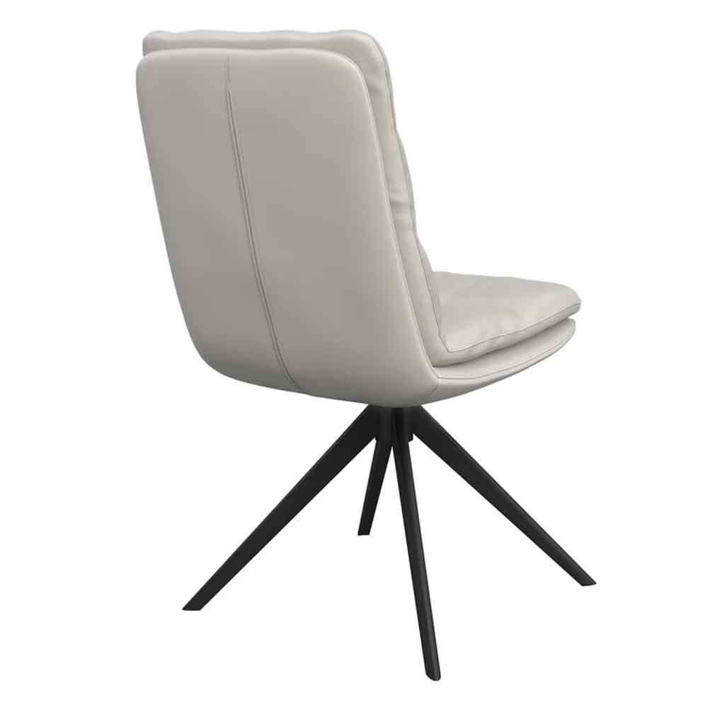 Altois Light Grey Faux Leather Swivel Dining Chair in Pair