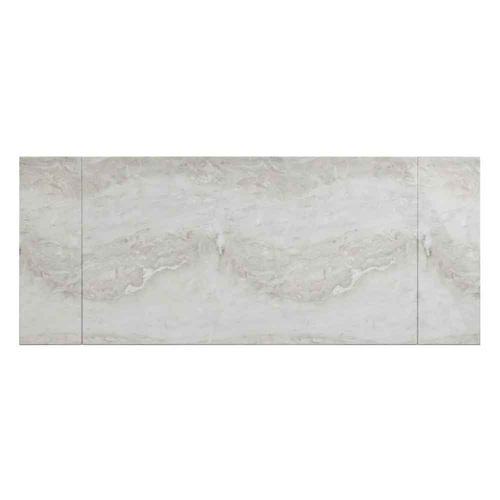 Altois Marble Top Extending Dining Table with Metal X-Shaped Base in Light Grey