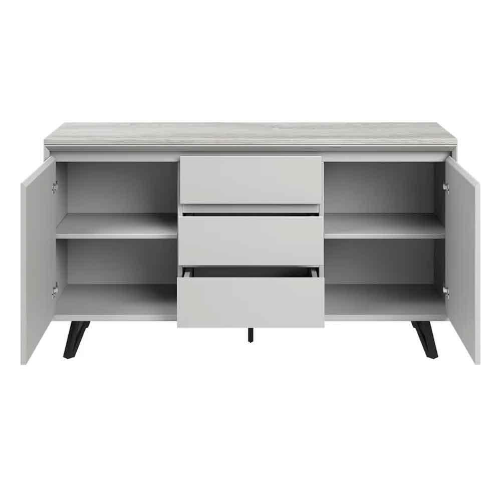 Altois Marble Top Sideboard with 2 Doors in Light Grey