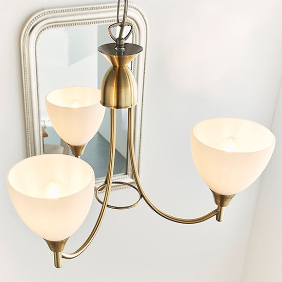 Alton 3 Lights Ceiling Pendant Light In Antique Brass