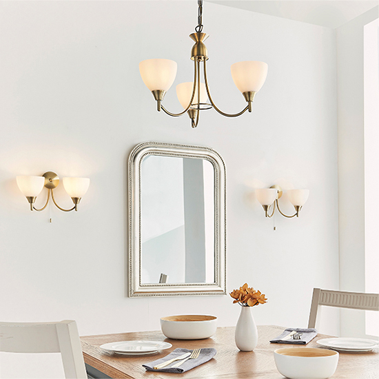 Alton 3 Lights Ceiling Pendant Light In Antique Brass