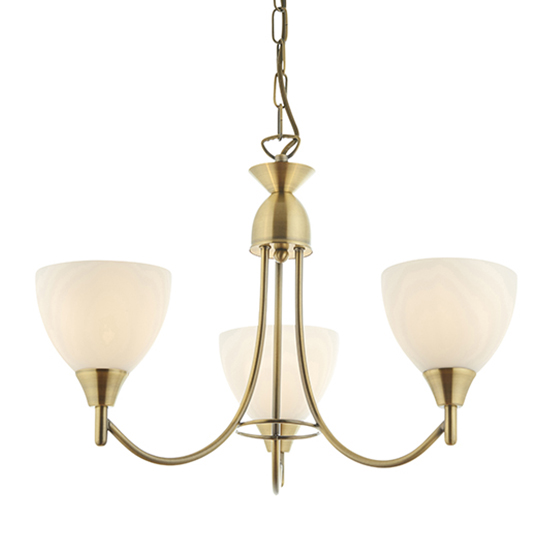 Photo of Alton 3 lights ceiling pendant light in antique brass