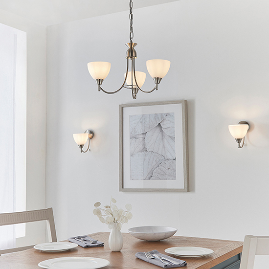 Alton 3 Lights Ceiling Pendant Light In Satin Chrome