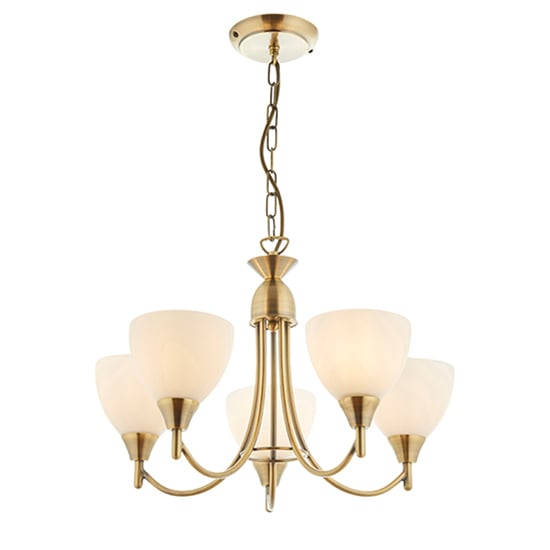 Photo of Alton 5 lights ceiling pendant light in antique brass