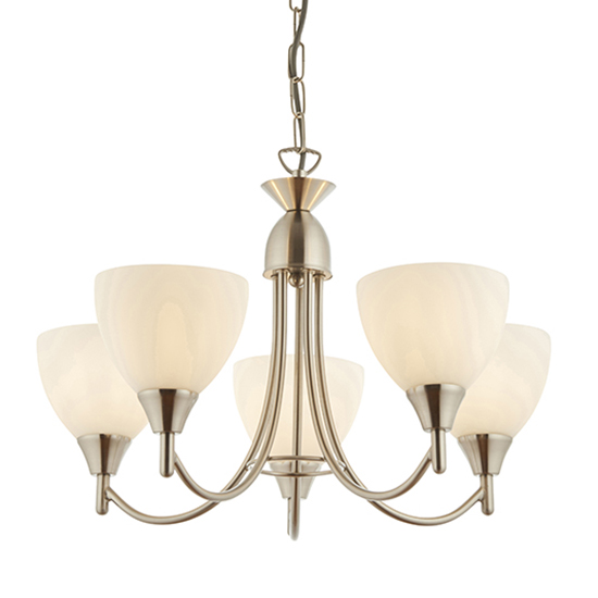 Product photograph of Alton 5 Lights Ceiling Pendant Light In Satin Chrome from Furniture in Fashion