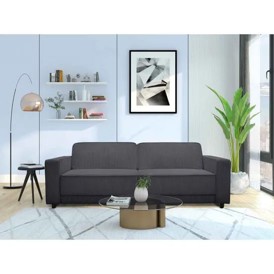 Read more about Alton corduroy fabric 3 seater sofa bed in anthracite
