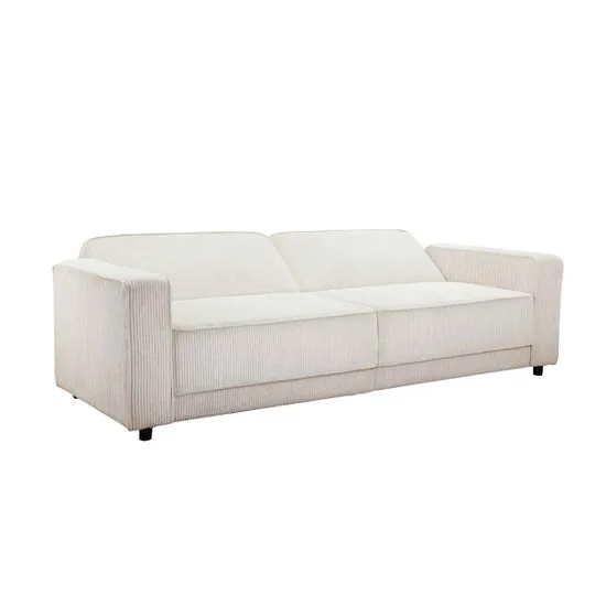 Alton Corduroy Fabric 3 Seater Sofa Bed In Cream