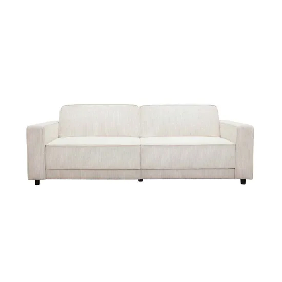Alton Corduroy Fabric 3 Seater Sofa Bed In Cream