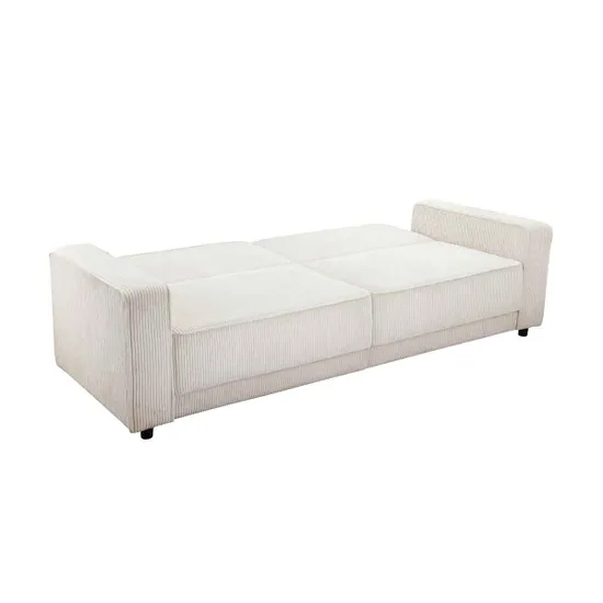 Alton Corduroy Fabric 3 Seater Sofa Bed In Cream
