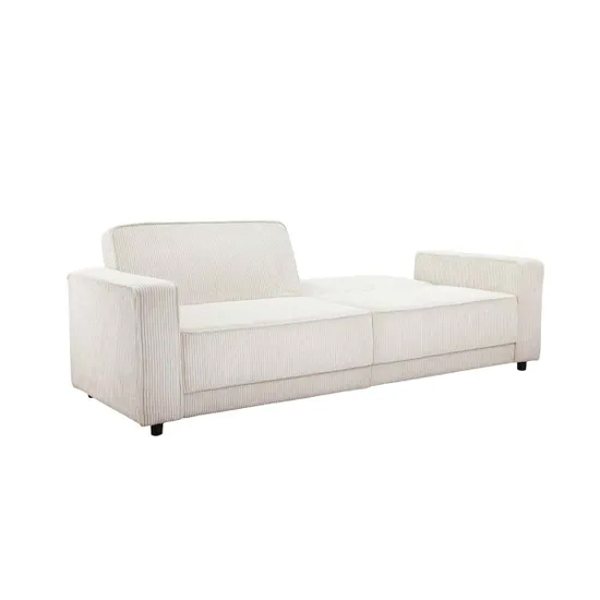 Alton Corduroy Fabric 3 Seater Sofa Bed In Cream