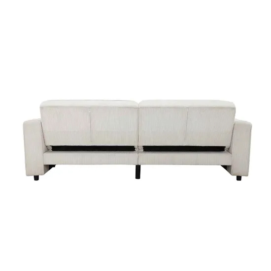 Alton Corduroy Fabric 3 Seater Sofa Bed In Cream