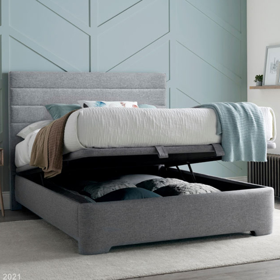Alton Marbella Fabric Ottoman King Size Bed In Grey Furniture in Fashion