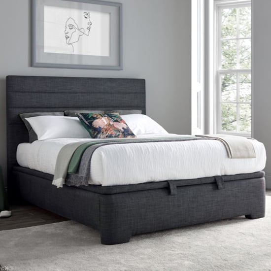 Read more about Alton pendle fabric ottoman double bed in slate