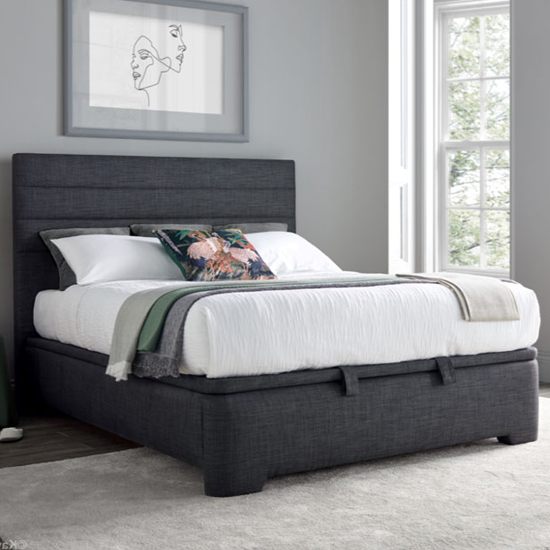 Alton Pendle Fabric Ottoman Double Bed In Slate