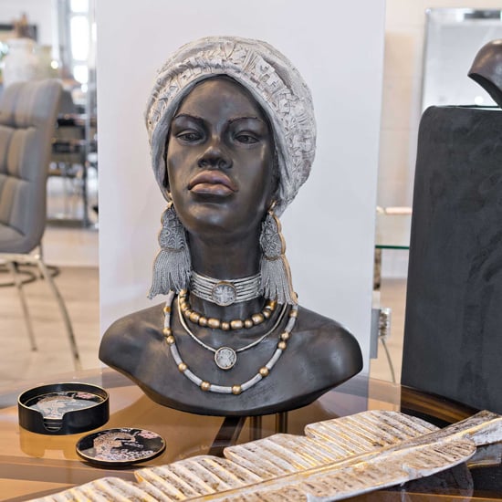Product photograph of Alton Resin African Bust Large Sculpture In Antique Brown from Furniture in Fashion
