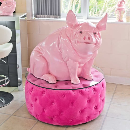 Alton Resin Big Pig Sculpture In Pink