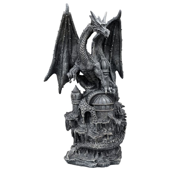 Alton Resin Dragon Sculpture In Grey
