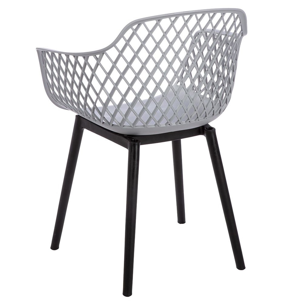Altona Grey Plastic Dining Chairs With Black Legs In Pair