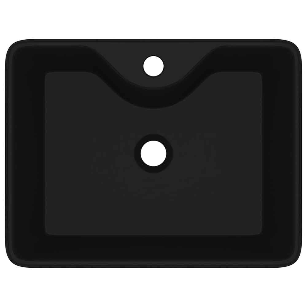 Altoona Rectangular Countertop Basin Without Waste 480mm Wide 1TH - Black