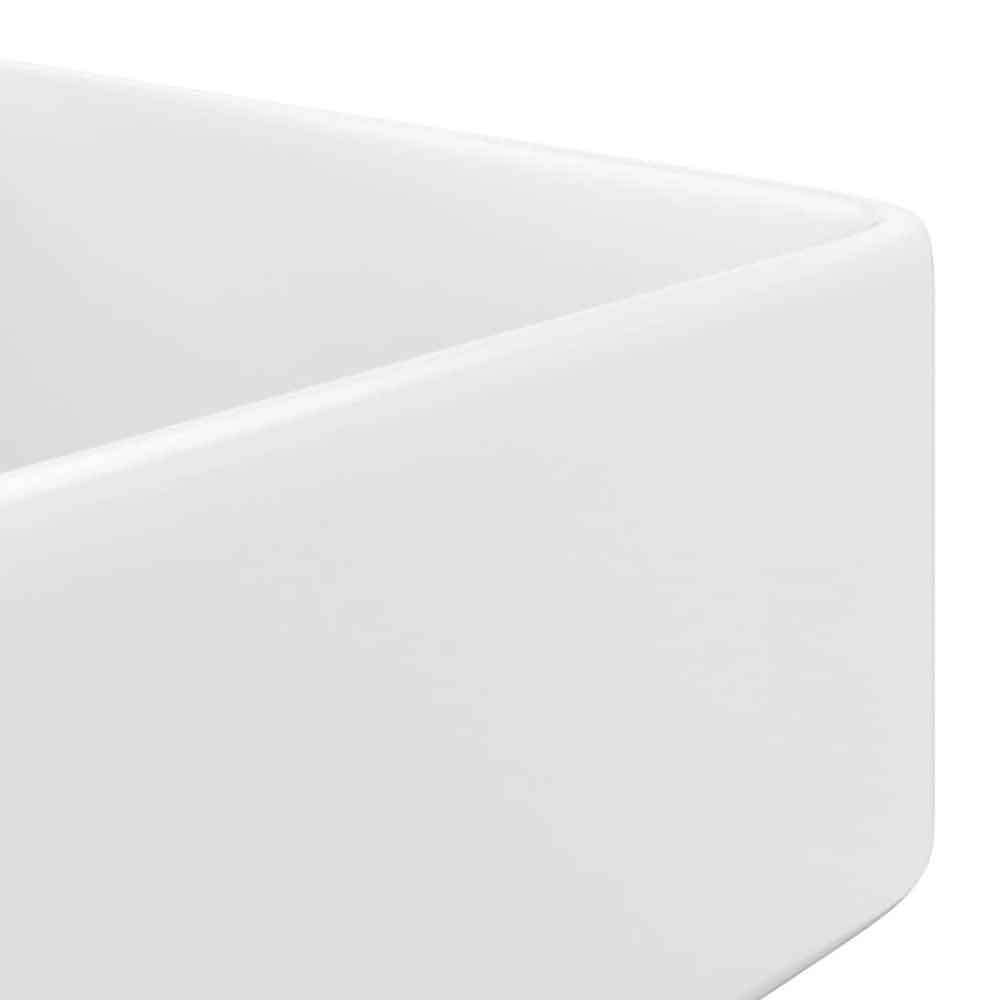 Altoona Rectangular Countertop Basin Without Waste 480mm Wide 1TH - White