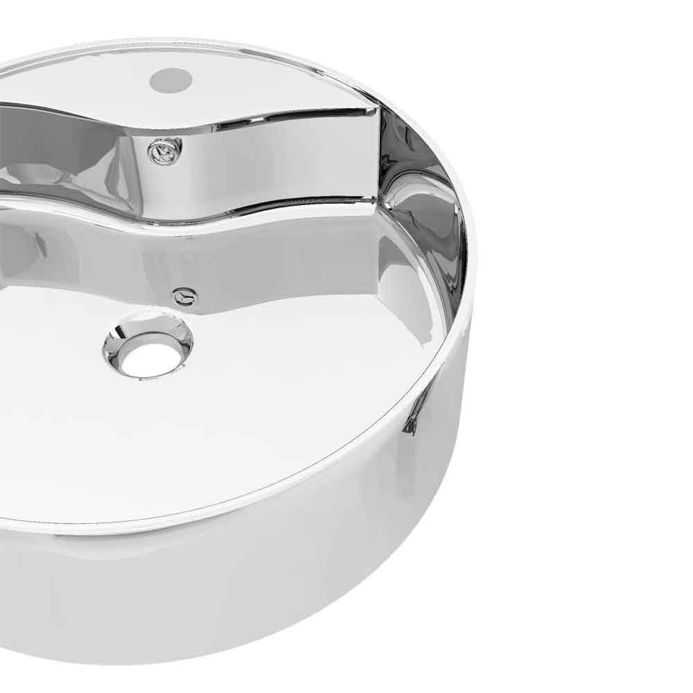 Altoona Round Countertop Basin Without Waste 465mm Wide 1TH - Silver