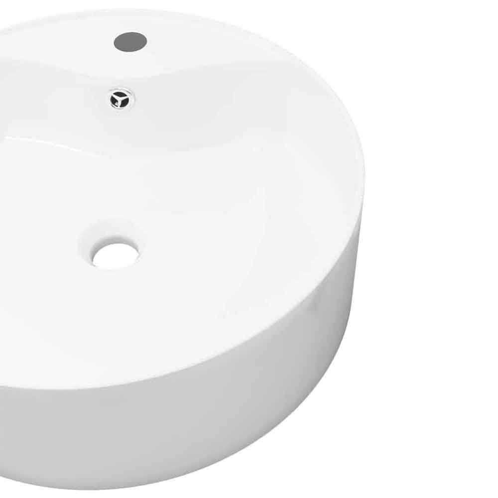 Altoona Round Countertop Basin Without Waste 465mm Wide 1TH - White