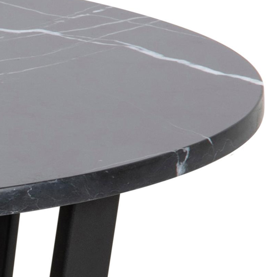 Altoona Round Wooden Dining Table In Black Marble Effect_3