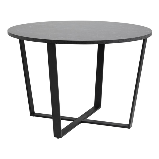 Read more about Altoona round wooden dining table in black marble effect