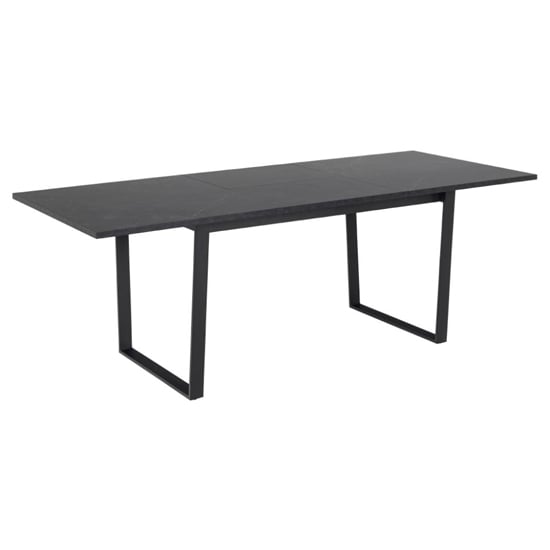 Altoona Wooden Extending Dining Table In Black Marble Effect