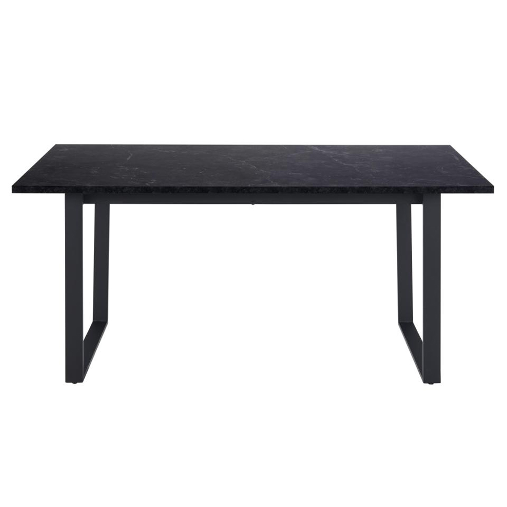Altoona Wooden Rectangular Dining Table In Black Marble Effect