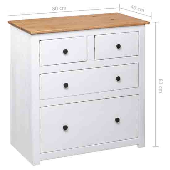 Altoona Wooden Chest Of 4 Drawers In White