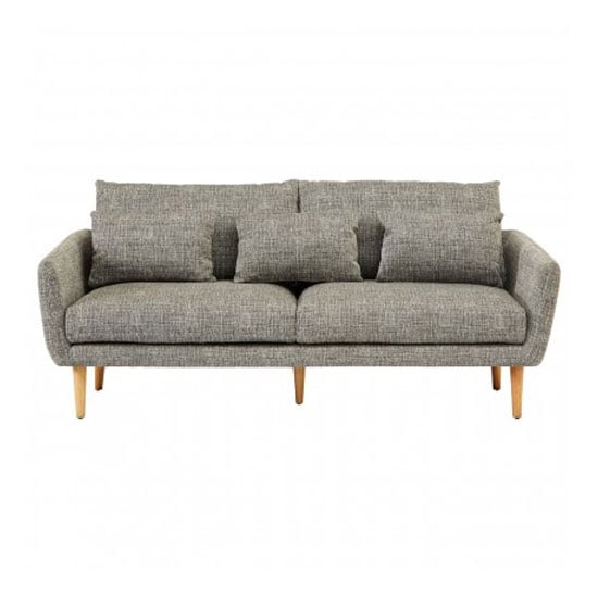 Altos Upholstered Fabric 3 Seater Sofa In Grey