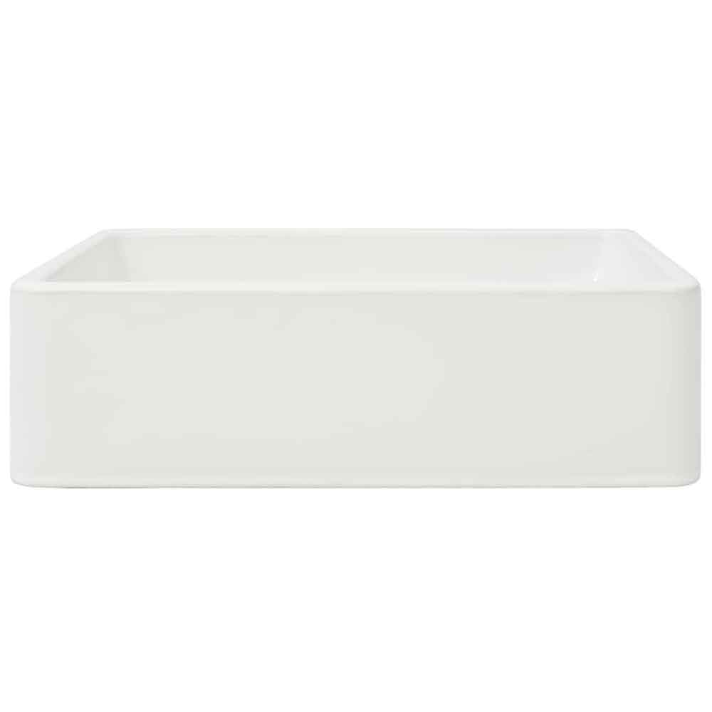 Alva Rectangular Countertop Basin 410mm Wide Without Waste 0TH - White