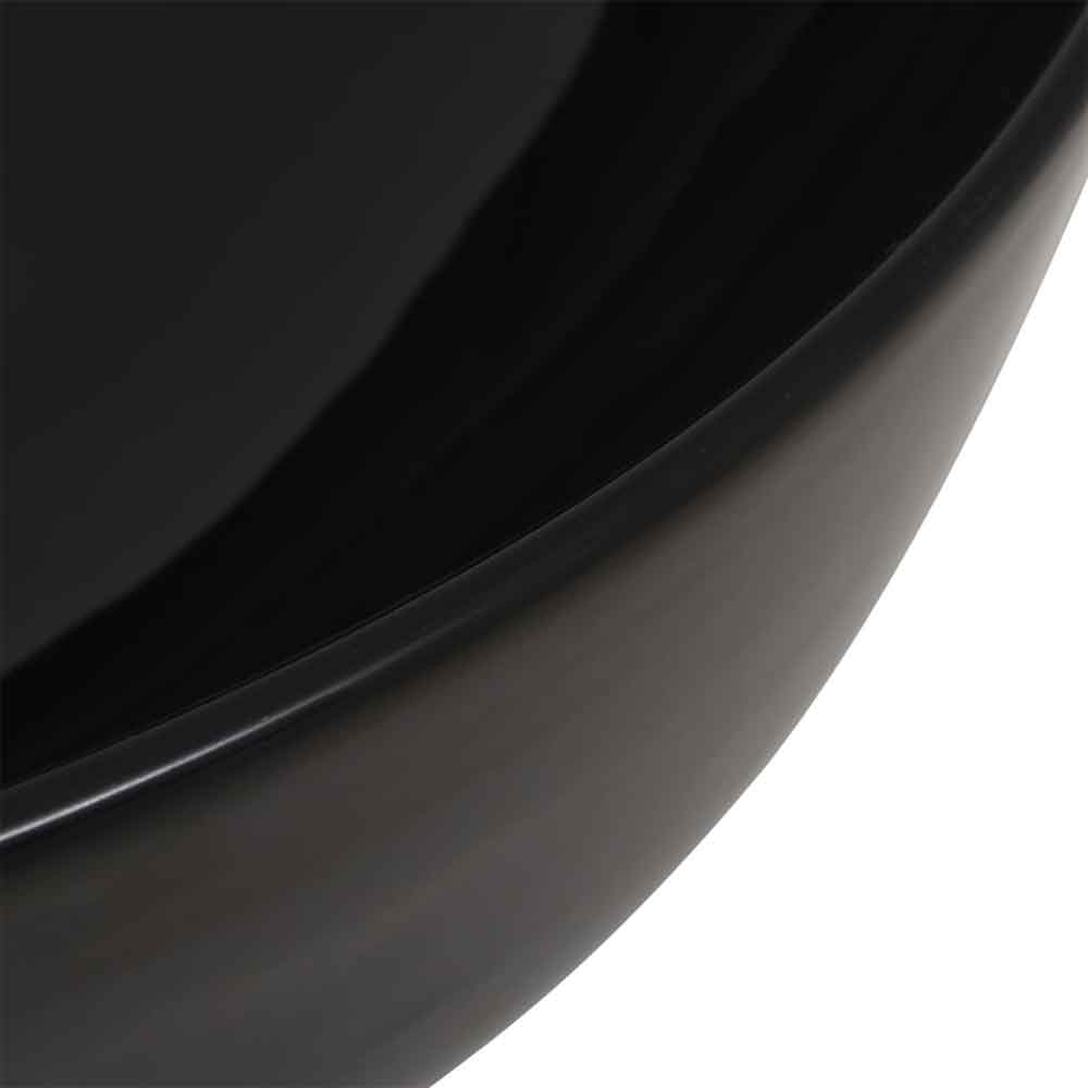 Alva Round Countertop Basin Without Waste 415mm Wide 0TH - Black