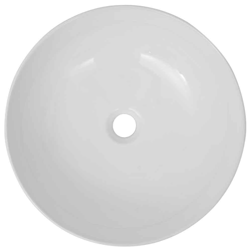 Alva Round Countertop Basin Without Waste 415mm Wide 0TH - White