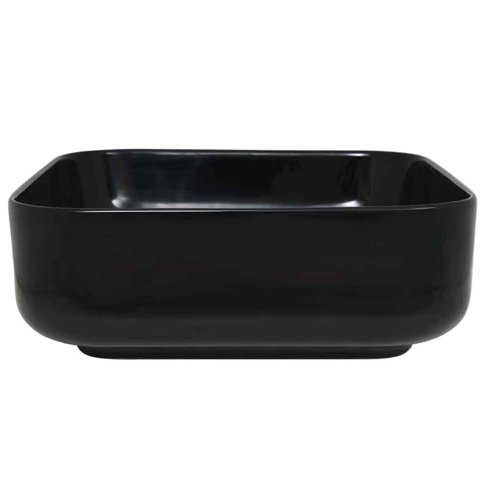 Alva Square Countertop Basin Without Waste 390mm Wide 0TH - Black