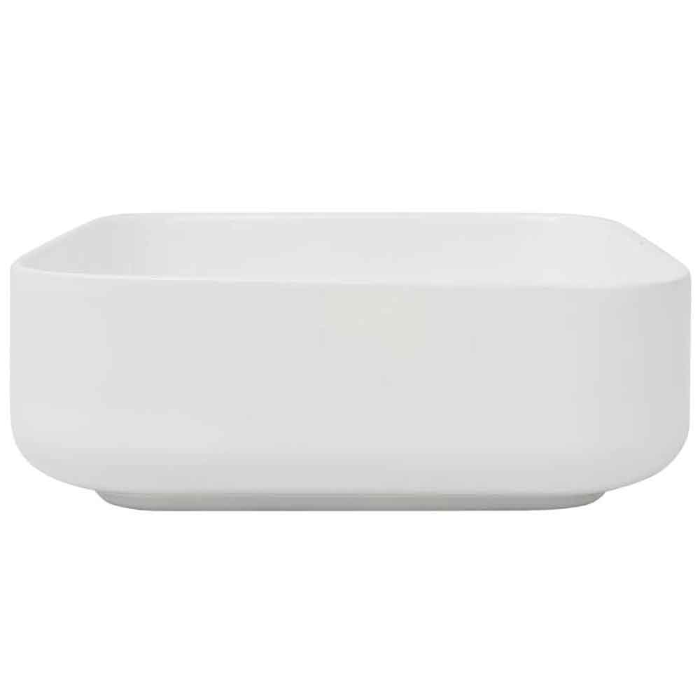 Alva Square Countertop Basin Without Waste 390mm Wide 0TH - White
