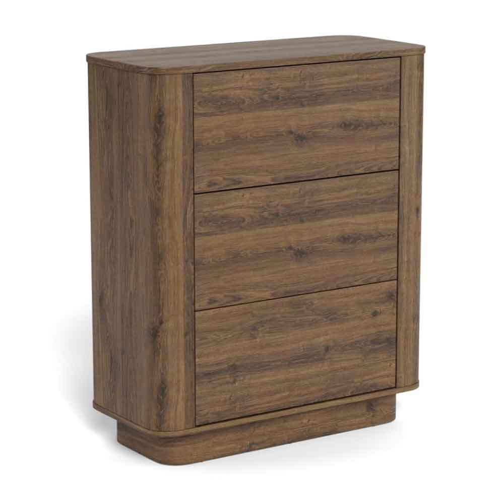 Alvane Wooden Chest Of 3 Drawers in Smoked Oak