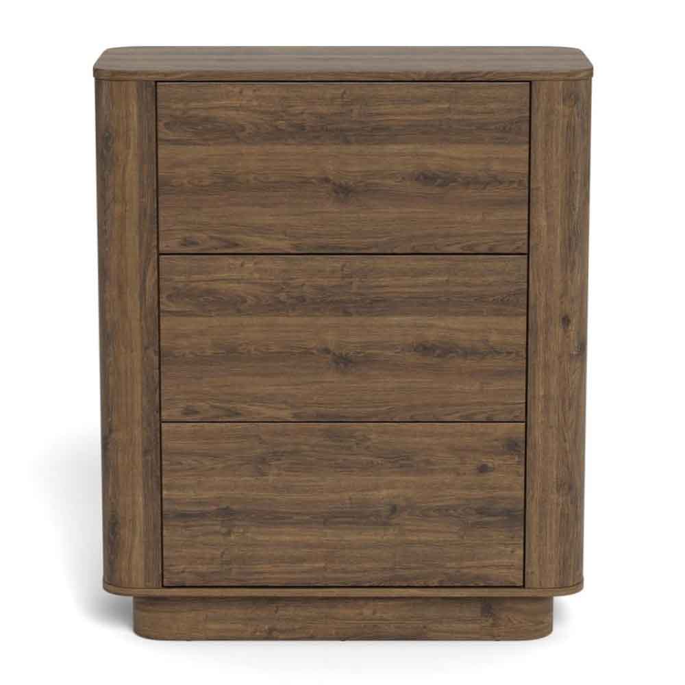 Alvane Wooden Chest Of 3 Drawers in Smoked Oak