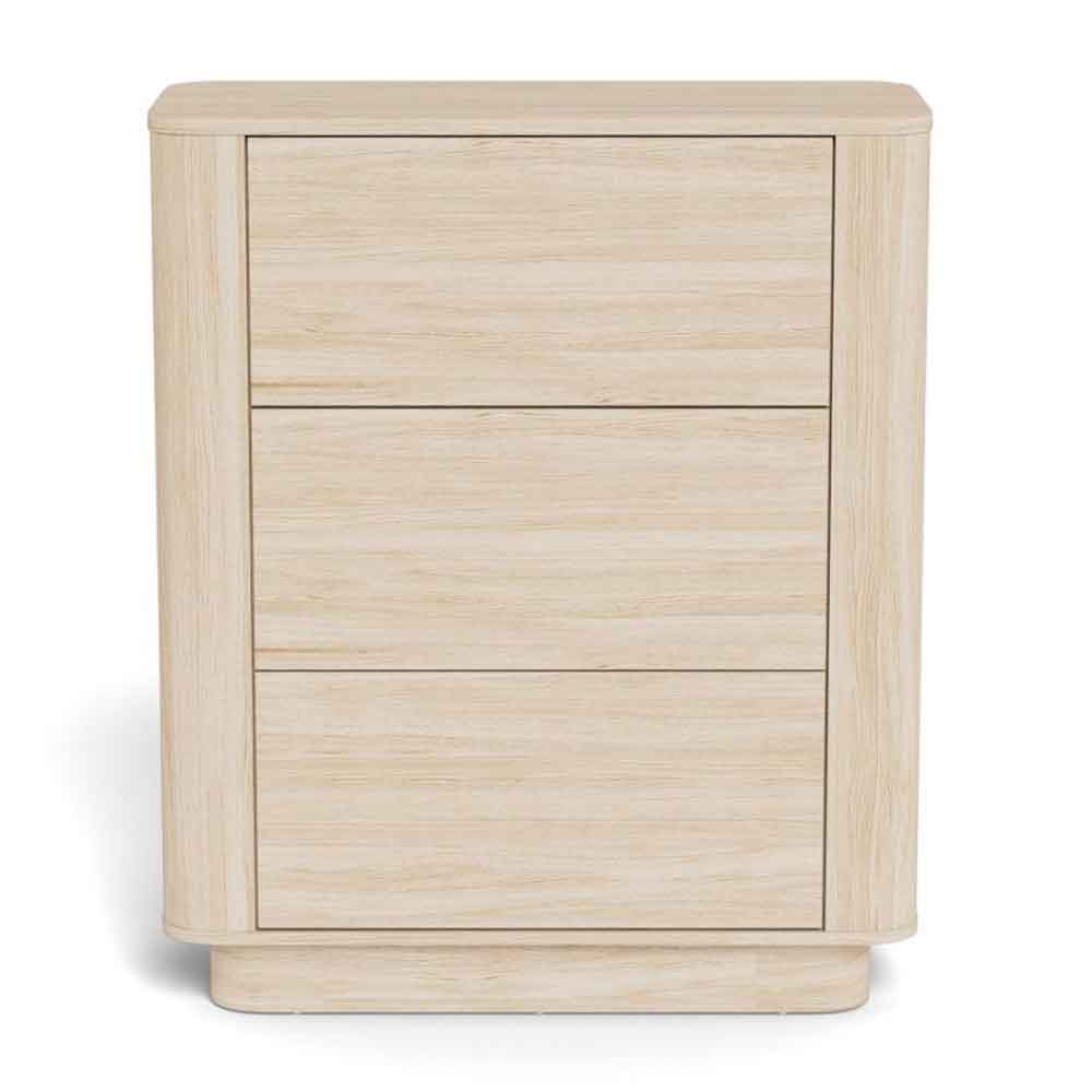 Alvane Wooden Chest Of 3 Drawers in White Oak