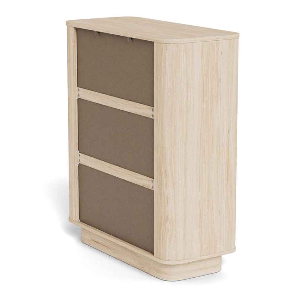 Alvane Wooden Chest Of 3 Drawers in White Oak