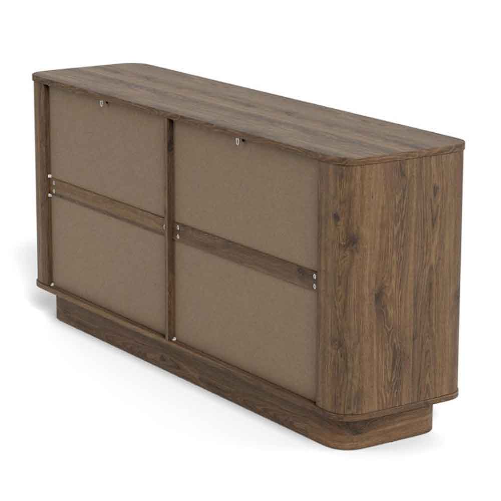 Alvane Wooden Chest Of 4 Drawers in Smoked Oak