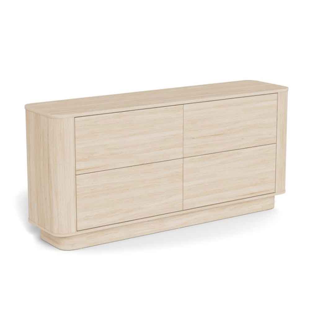 Alvane Wooden Chest Of 4 Drawers in White Oak