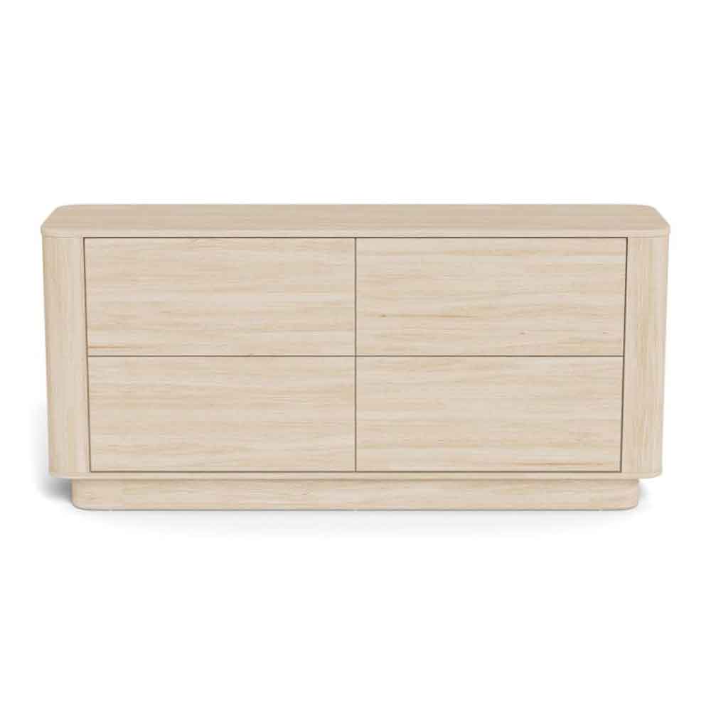 Alvane Wooden Chest Of 4 Drawers in White Oak