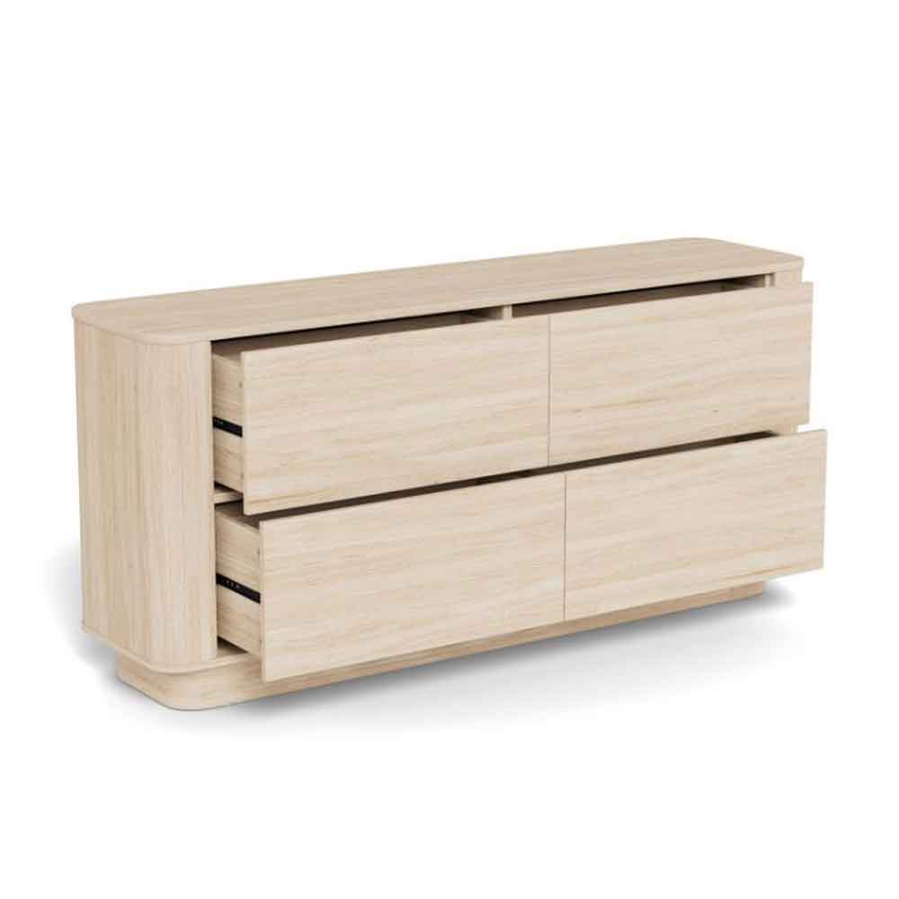 Alvane Wooden Chest Of 4 Drawers in White Oak